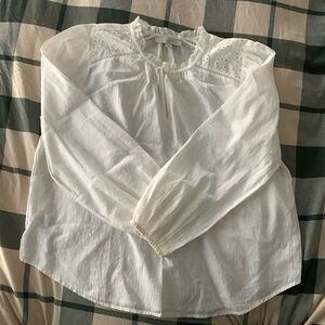 Loft romantic ruffled collar neck top